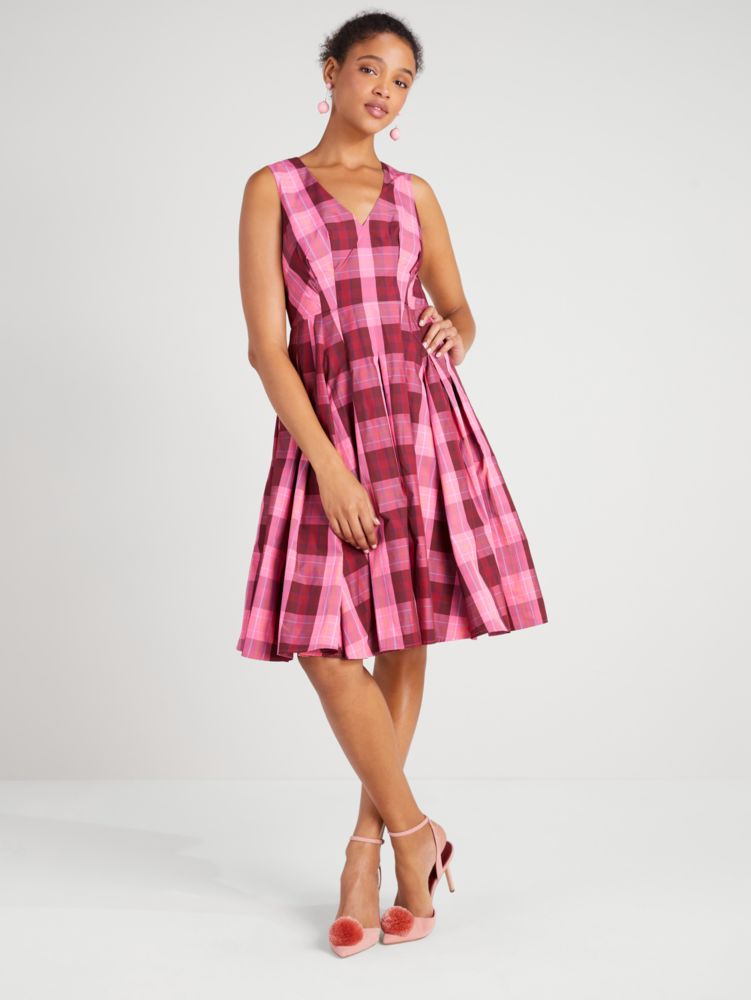 Greenhouse Plaid Taffeta Midi Dress