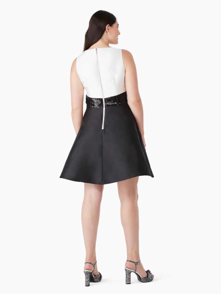 Sequin Bow Fit-and-Flare Dress