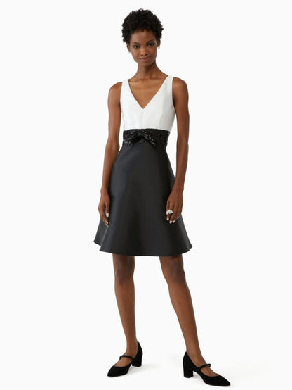 Sequin Bow Fit-and-flare Dress