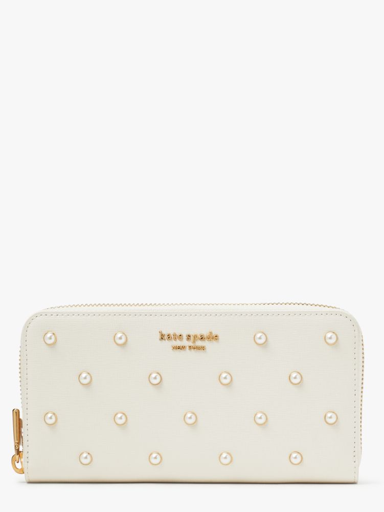 Purl Embellished Zip-around Continental Wallet