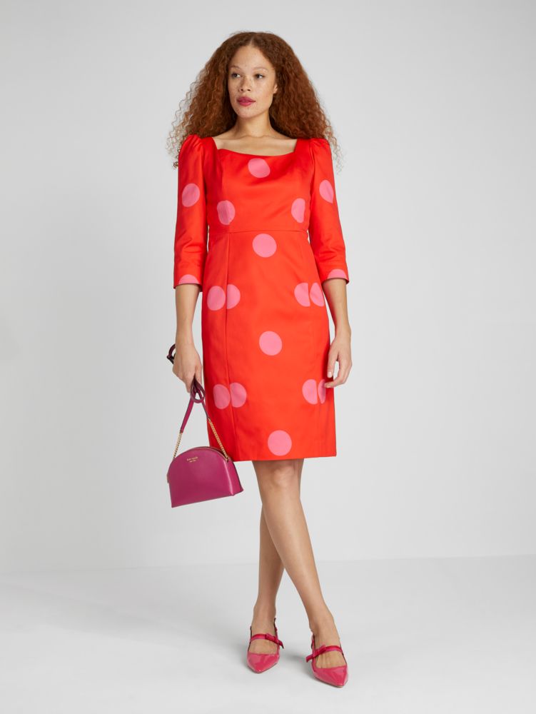 Giant Dot Faille Sheath Dress