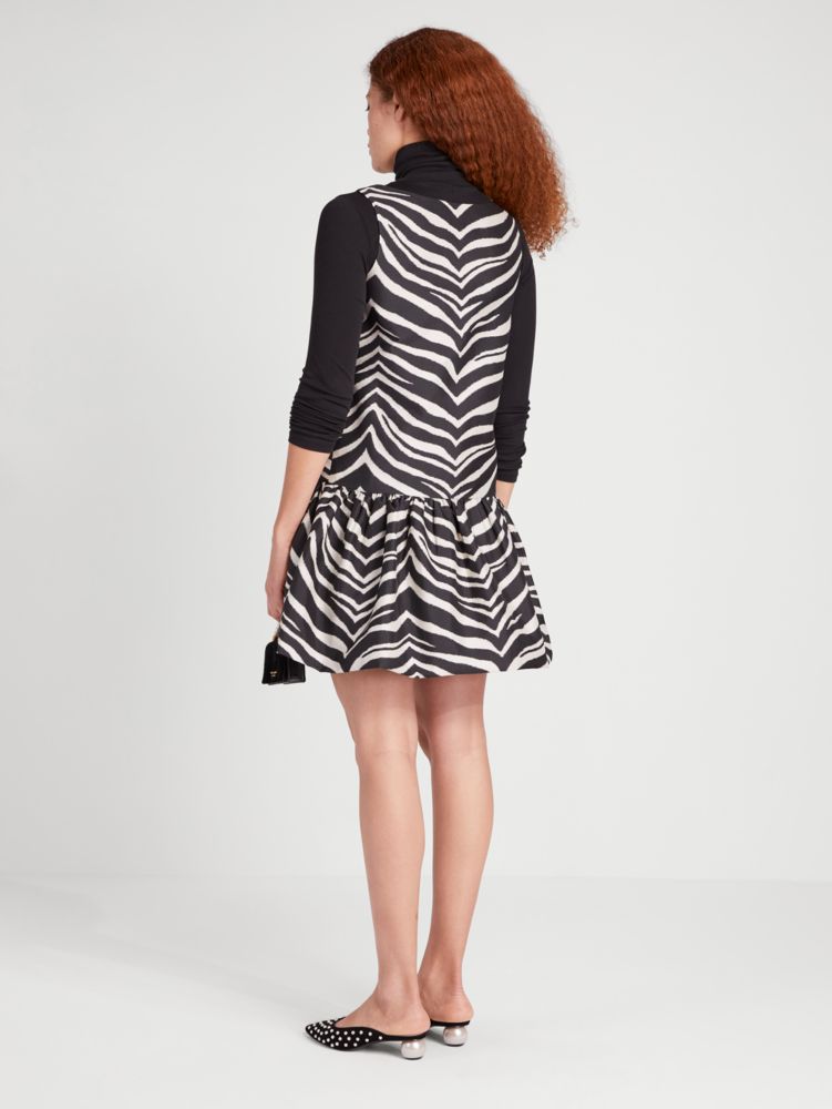 Bold Zebra Taffeta Shift Dress