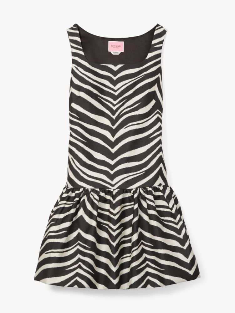 Bold Zebra Taffeta Shift Dress
