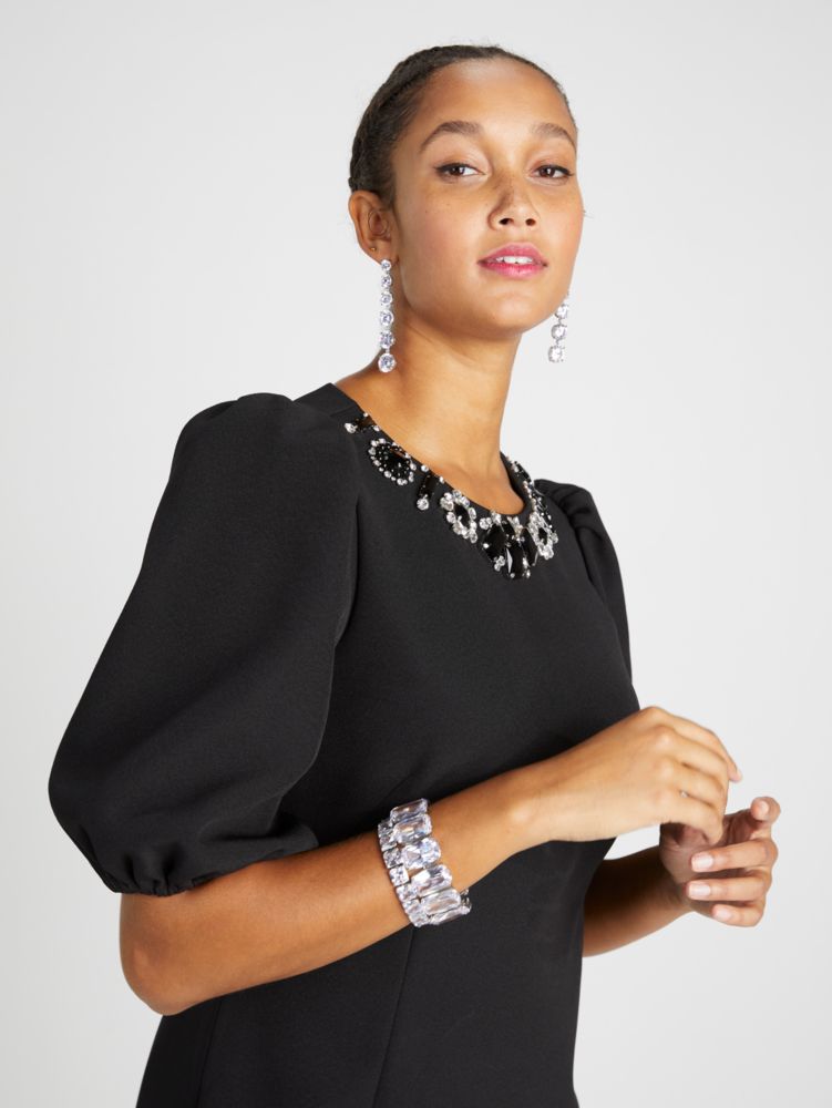 Embellished Double Crepe Dress