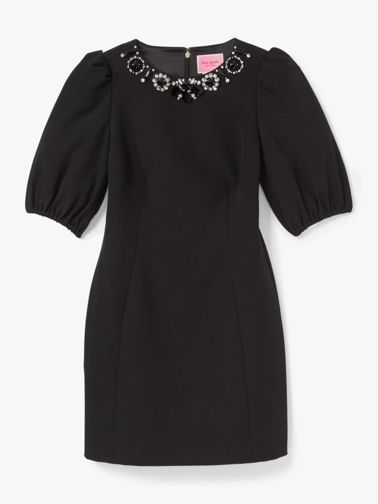 Embellished Double Crepe Dress