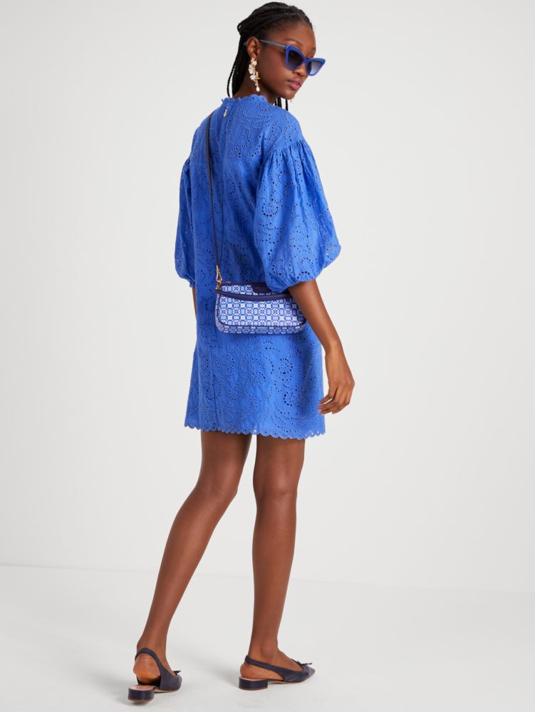 Floral Eyelet Puff Sleeve Dress