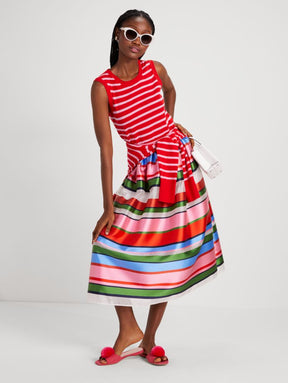 Sunday Stripe Organza Midi Skirt