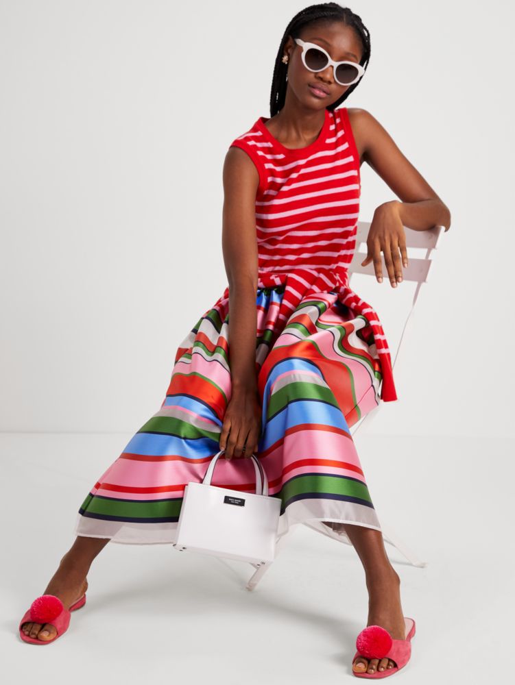 Sunday Stripe Organza Midi Skirt