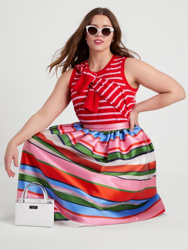 Sunday Stripe Organza Midi Skirt