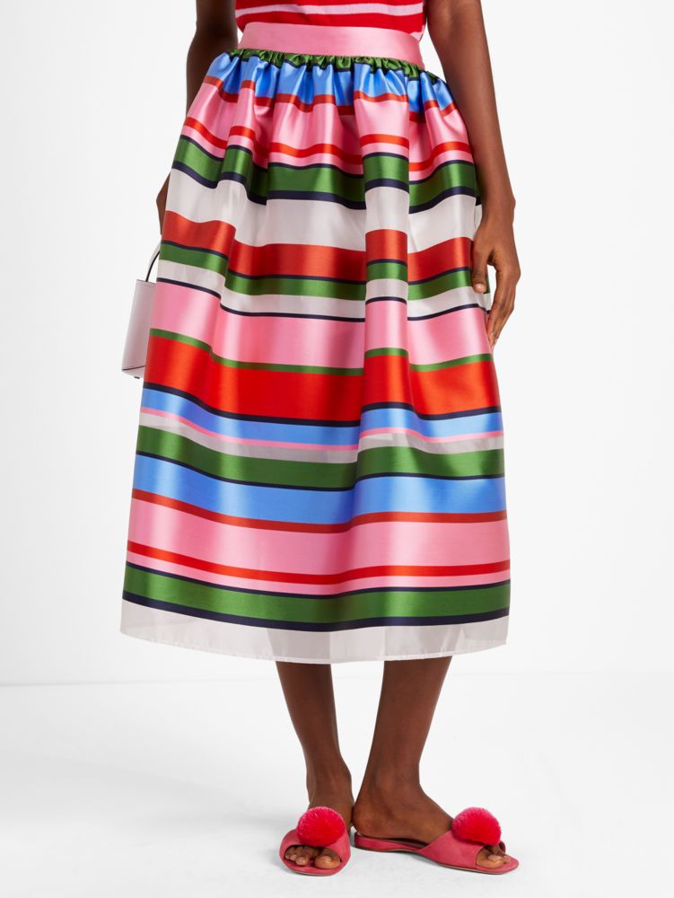 Sunday Stripe Organza Midi Skirt