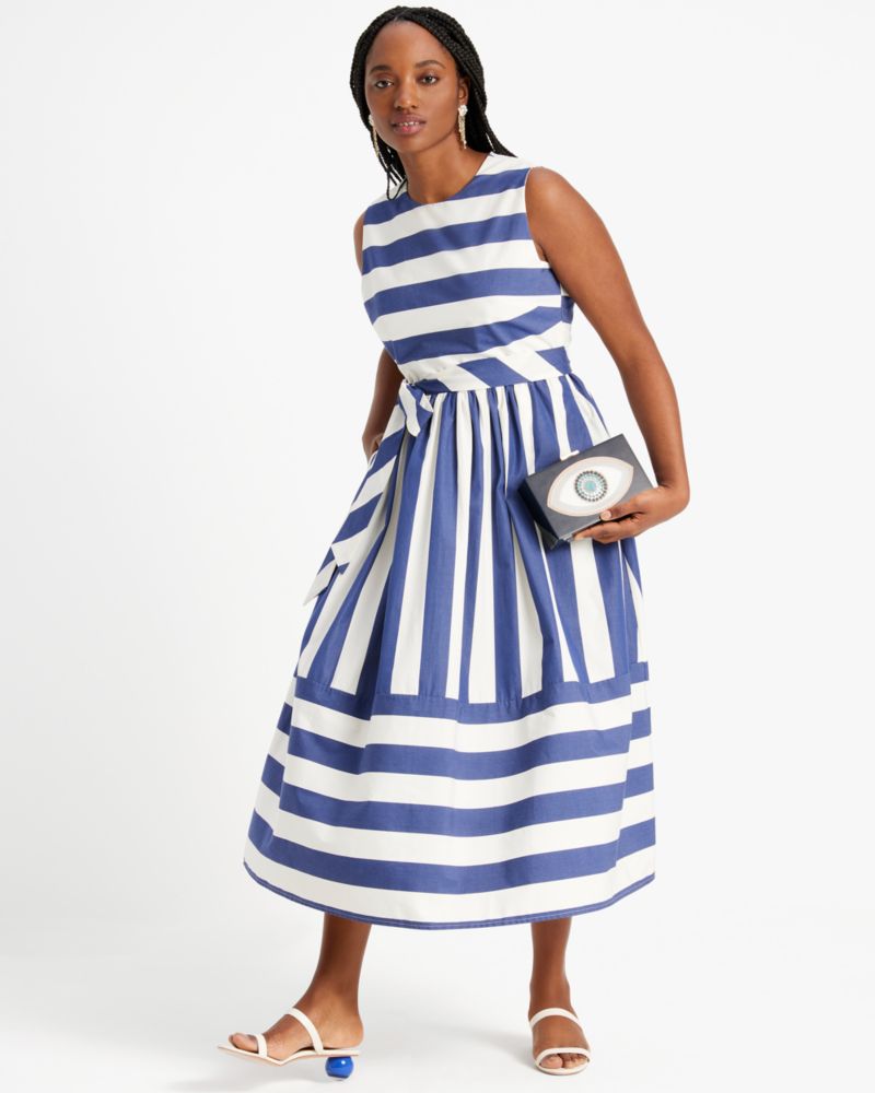 Awning Stripe Tie-waist Dress