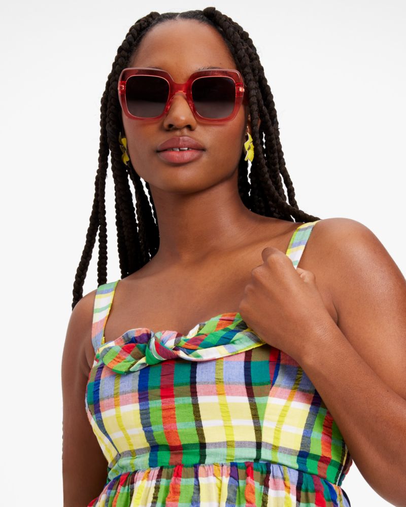 Coastal Plaid Bow Dress