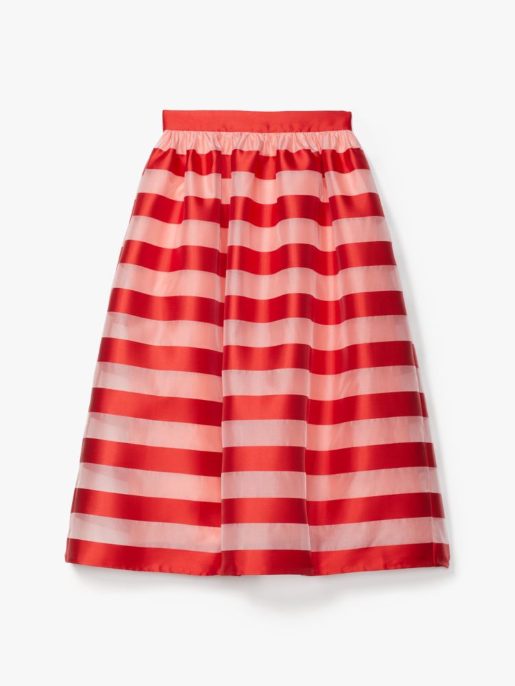 Awning Stripe Organza Midi Skirt