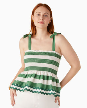 Beach Time Stripe Smocked Top