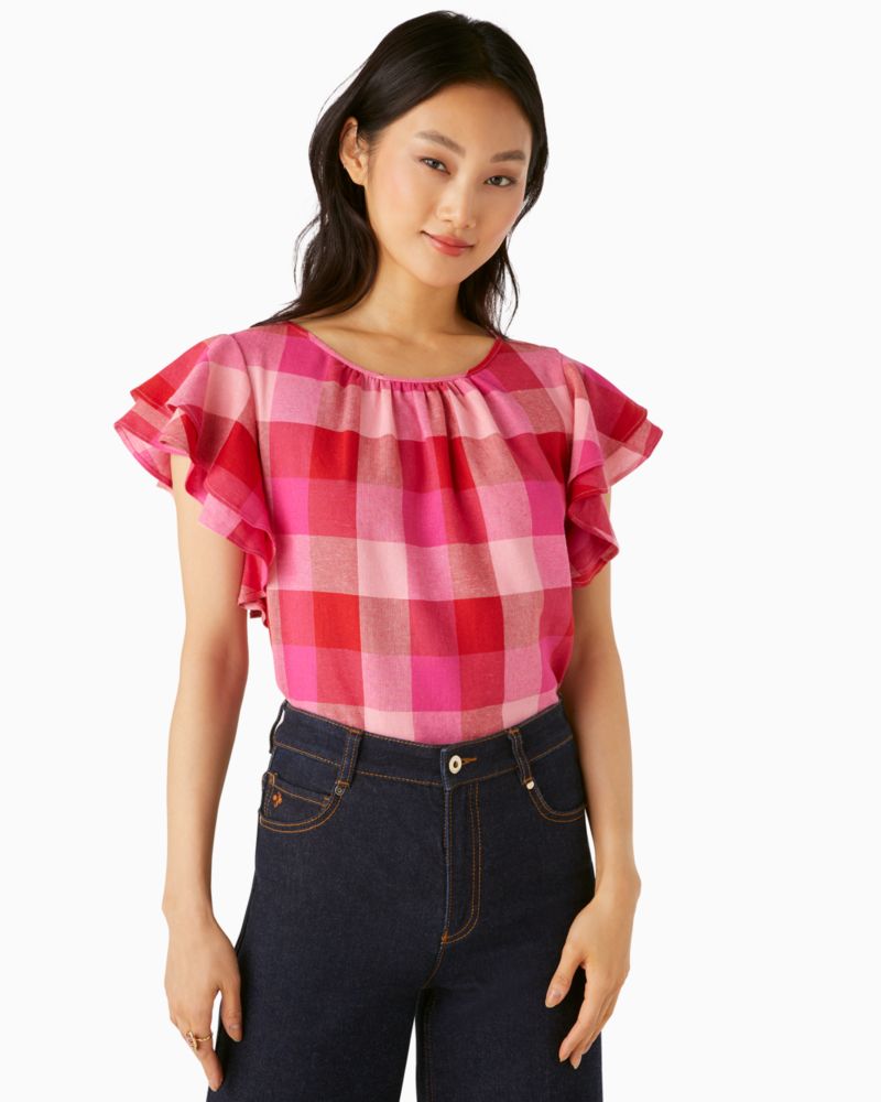 Picnic Woven Flutter-sleeve Top