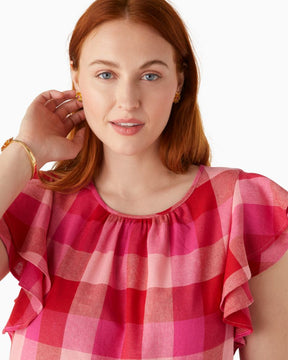 Picnic Woven Flutter-sleeve Top