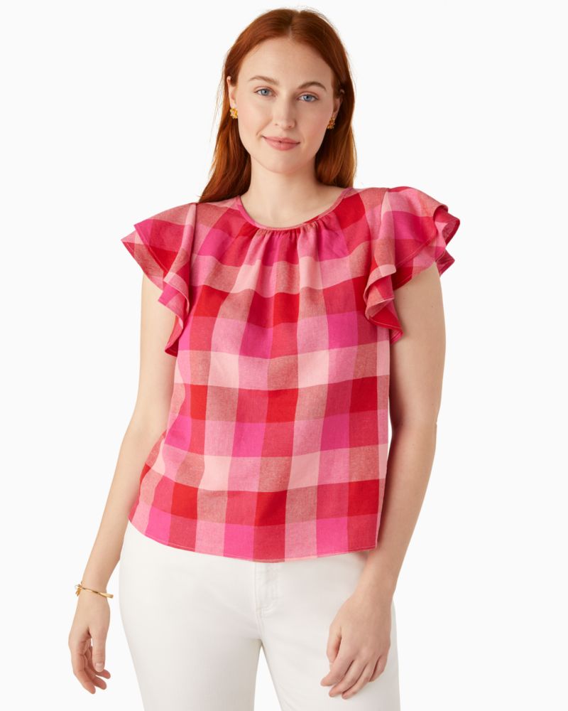 Picnic Woven Flutter-sleeve Top