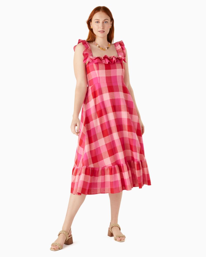 Picnic Woven Ruffle Midi Dress