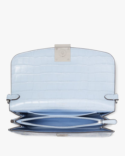 Dakota Croc-embossed Medium Convertible Shoulder Bag