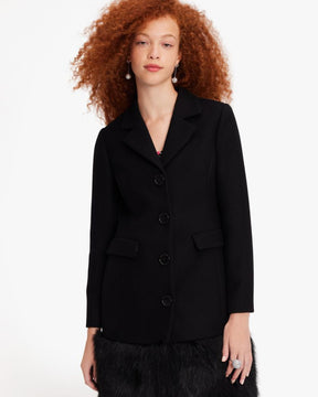 Faux Fur Hem Wool Coat