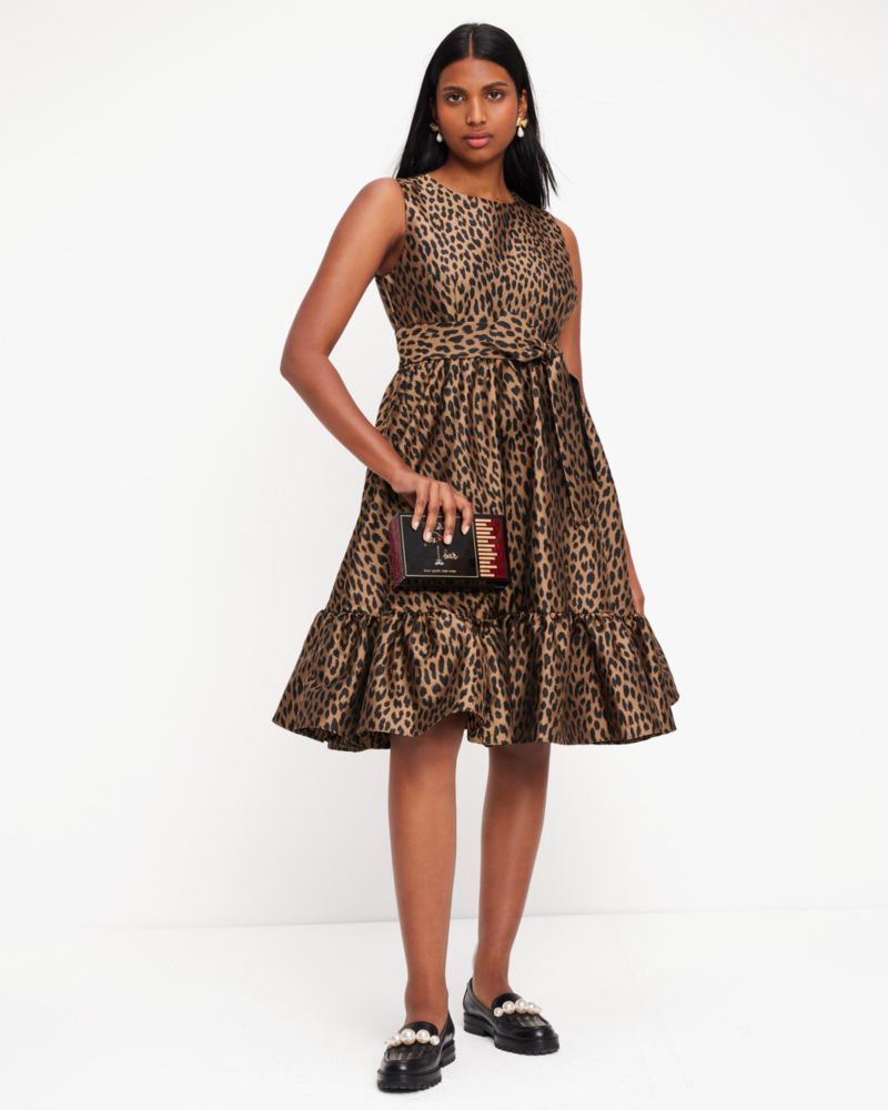 Modern Leopard Brocade Dress