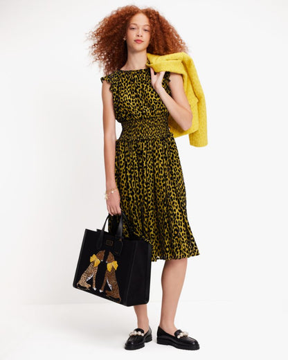 Modern Leopard Smocked Waist Dress