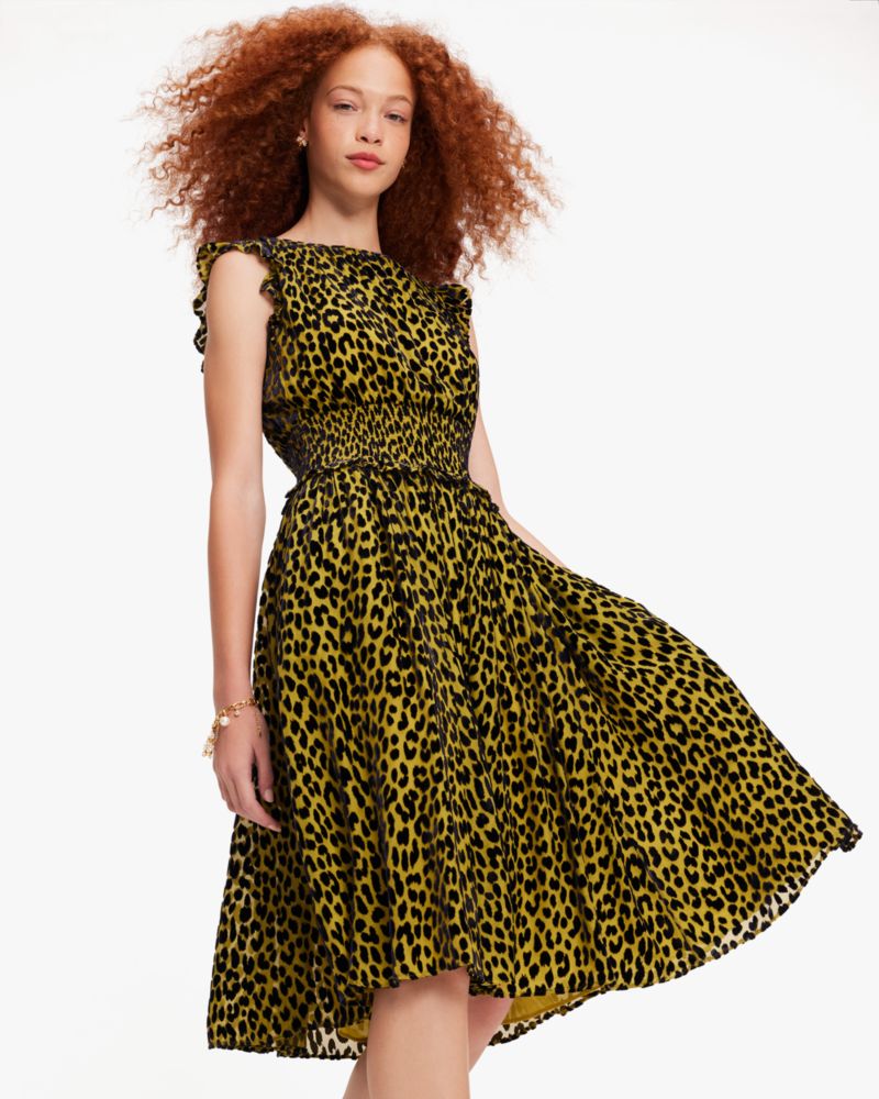 Modern Leopard Smocked Waist Dress
