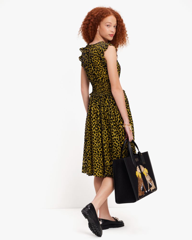 Modern Leopard Smocked Waist Dress