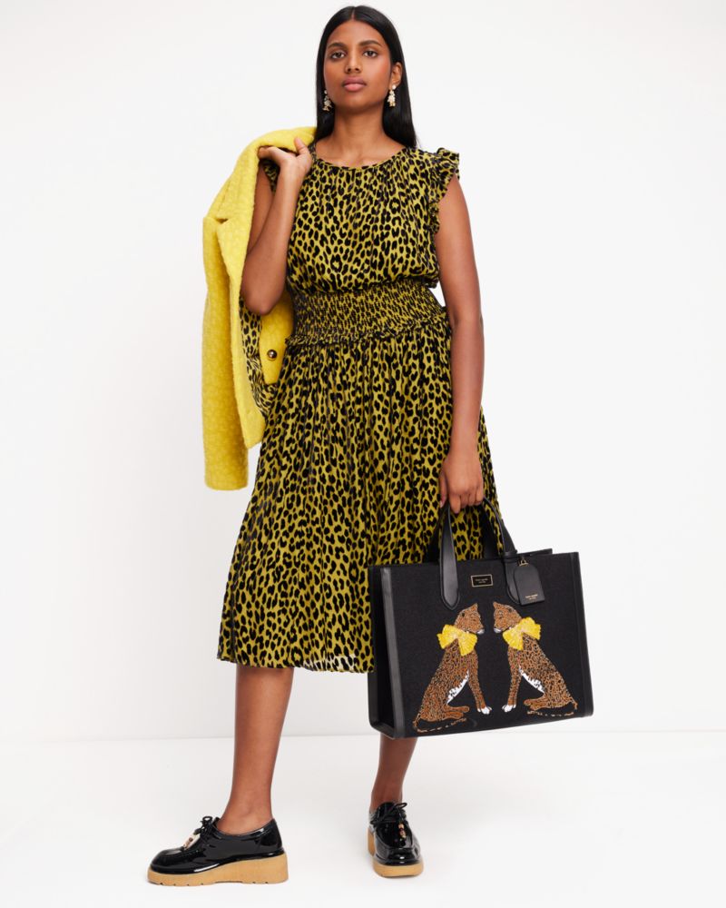 Modern Leopard Smocked Waist Dress