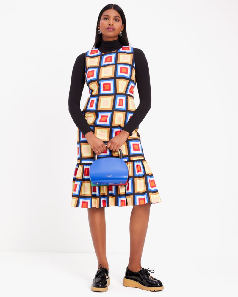 Blocks Of Color Flounce Sheath Dress