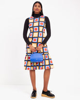 Blocks Of Color Flounce Sheath Dress