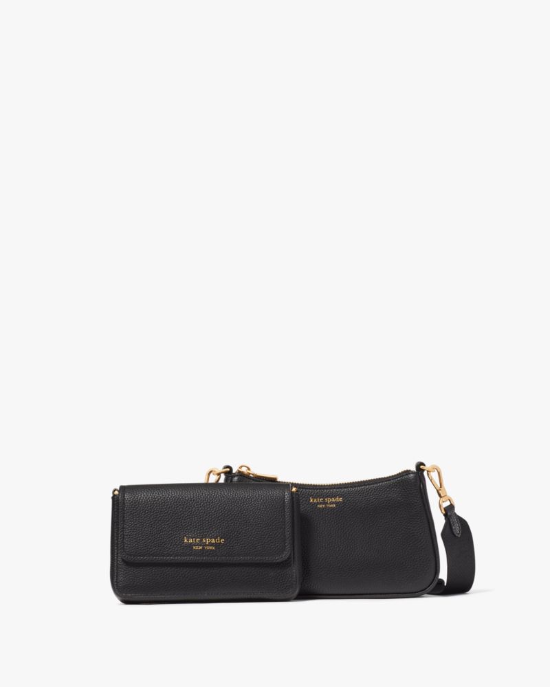 Double Up Pebbled Leather Crossbody