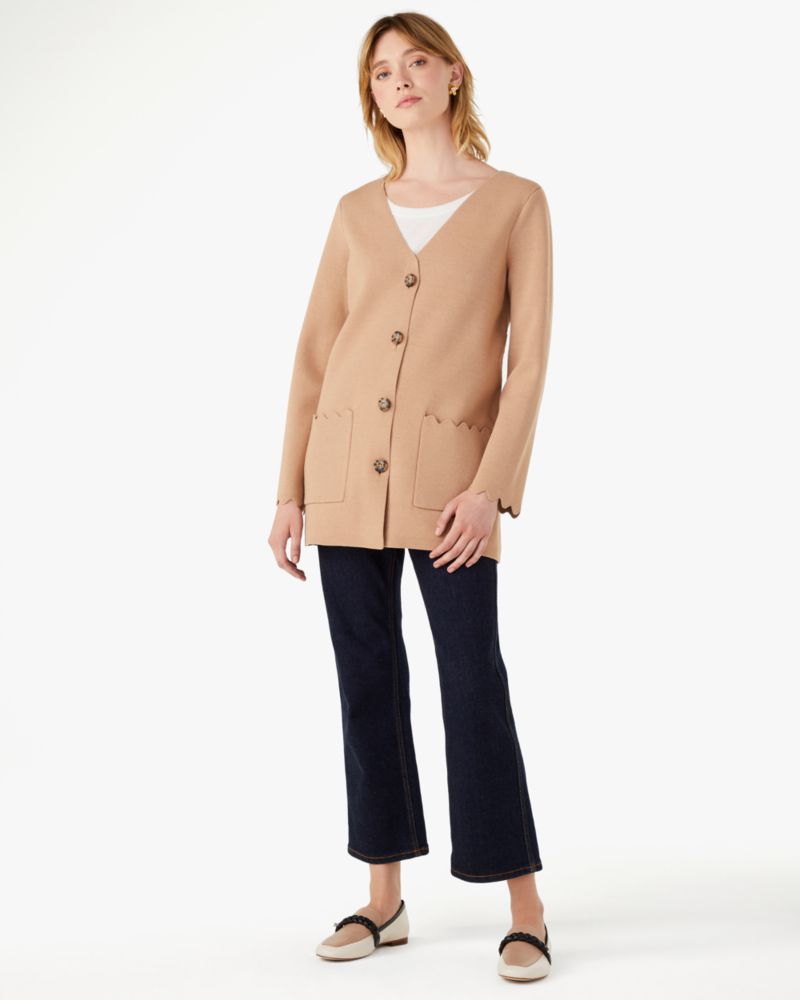 Scalloped Sweater Blazer