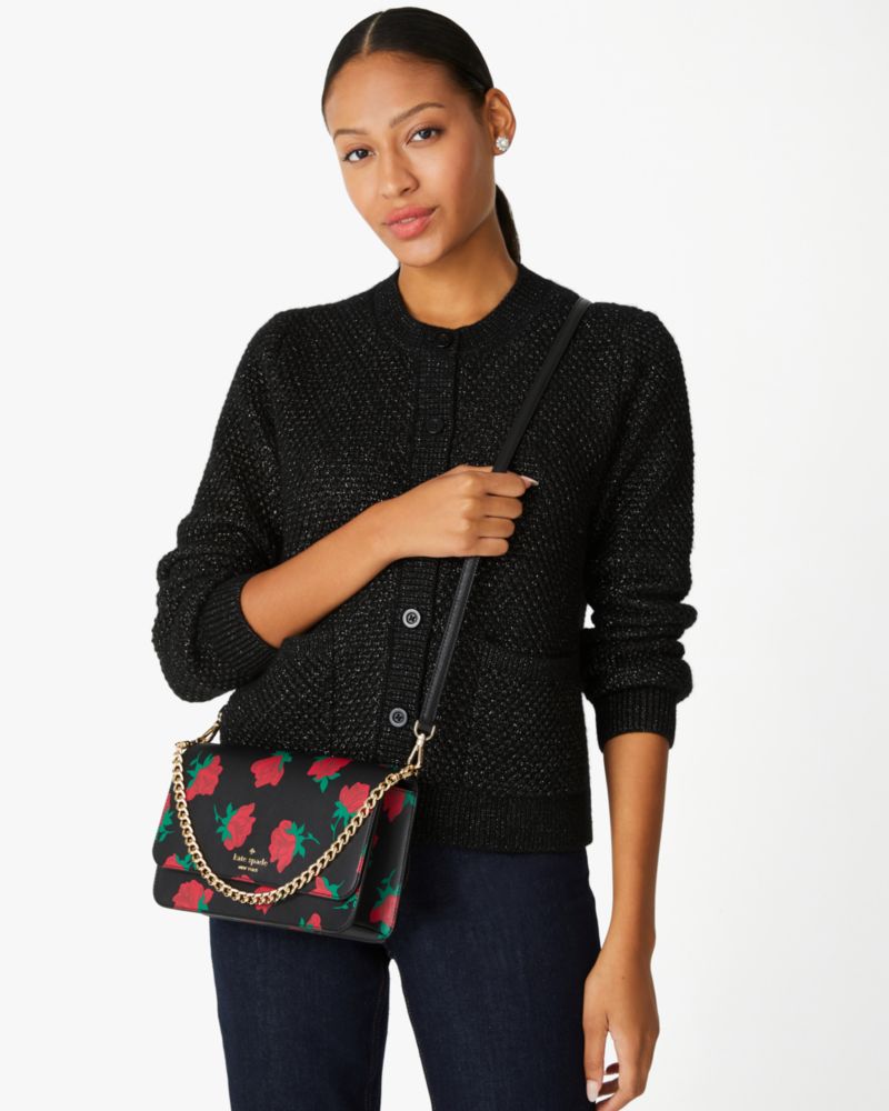 Madison Rose Toss Printed Flap Crossbody