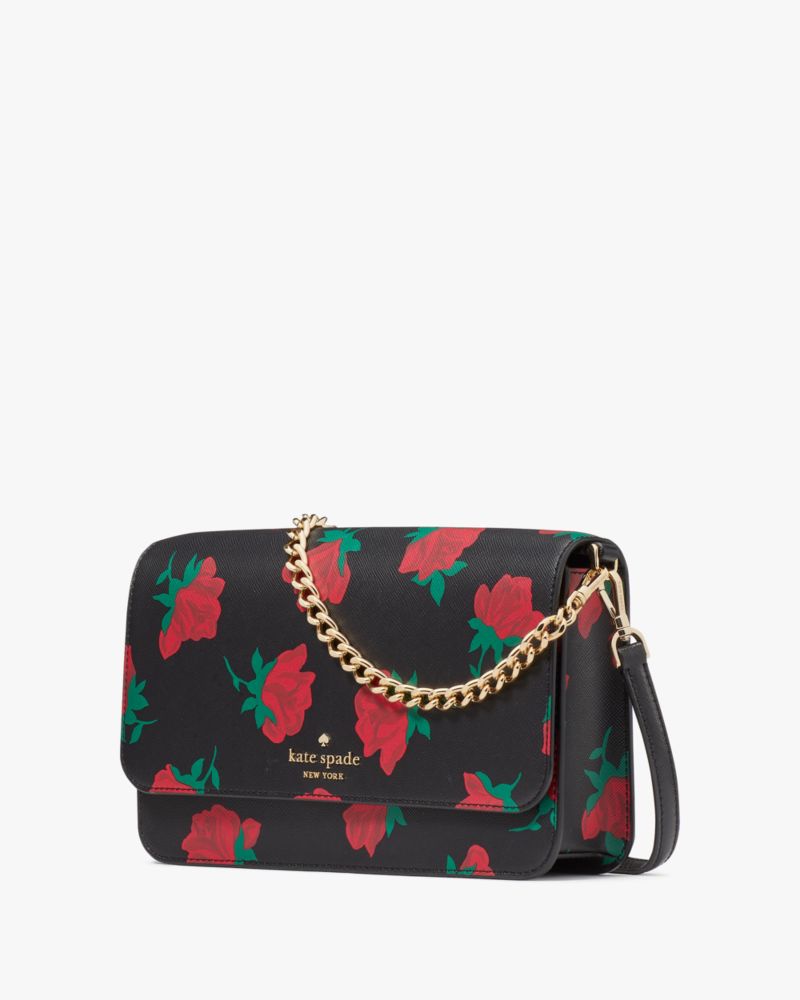 Madison Rose Toss Printed Flap Crossbody