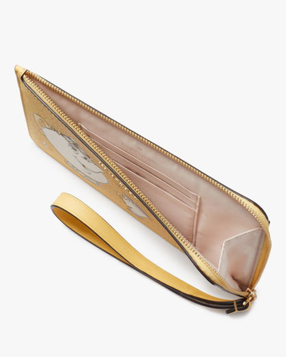 Disney X Kate Spade New York Beauty And The Beast Medium L-zip Wristlet