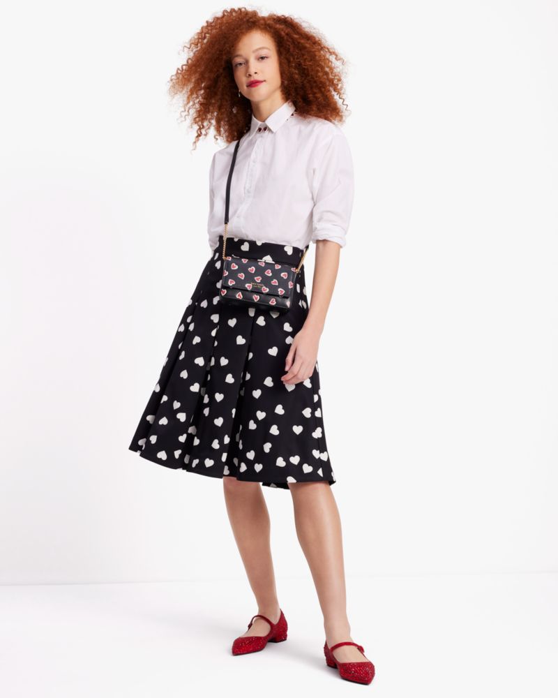 Scattered Hearts Midi Skirt