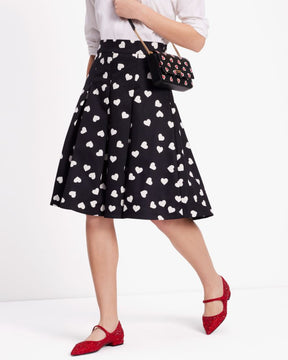 Scattered Hearts Midi Skirt