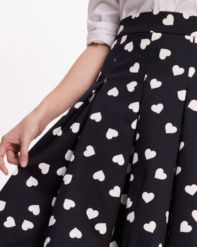 Scattered Hearts Midi Skirt