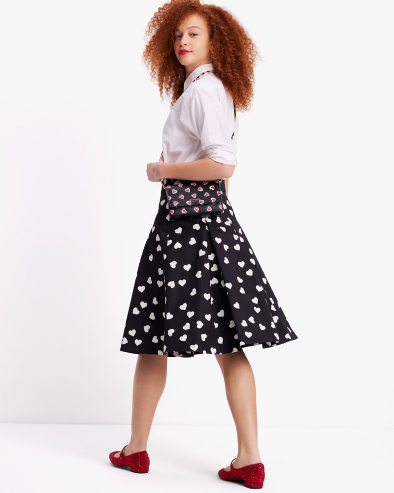 Scattered Hearts Midi Skirt