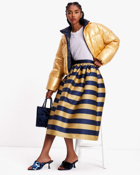 Awning Stripe Midi Skirt