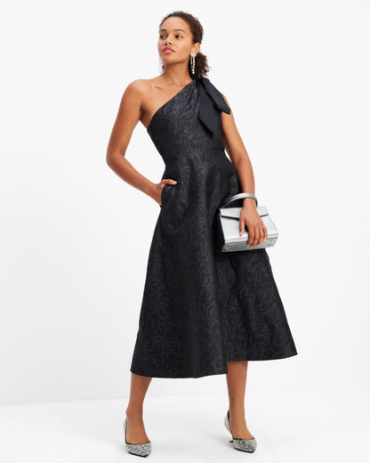 Flourish Swirl One-shoulder Dress