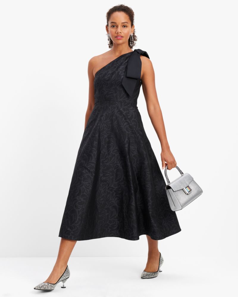 Flourish Swirl One-shoulder Dress