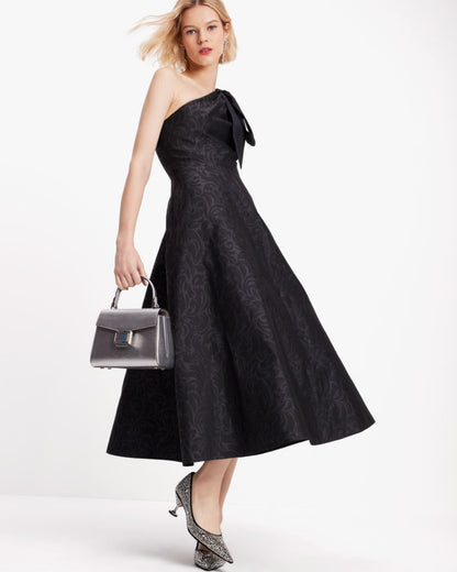 Flourish Swirl One-shoulder Dress