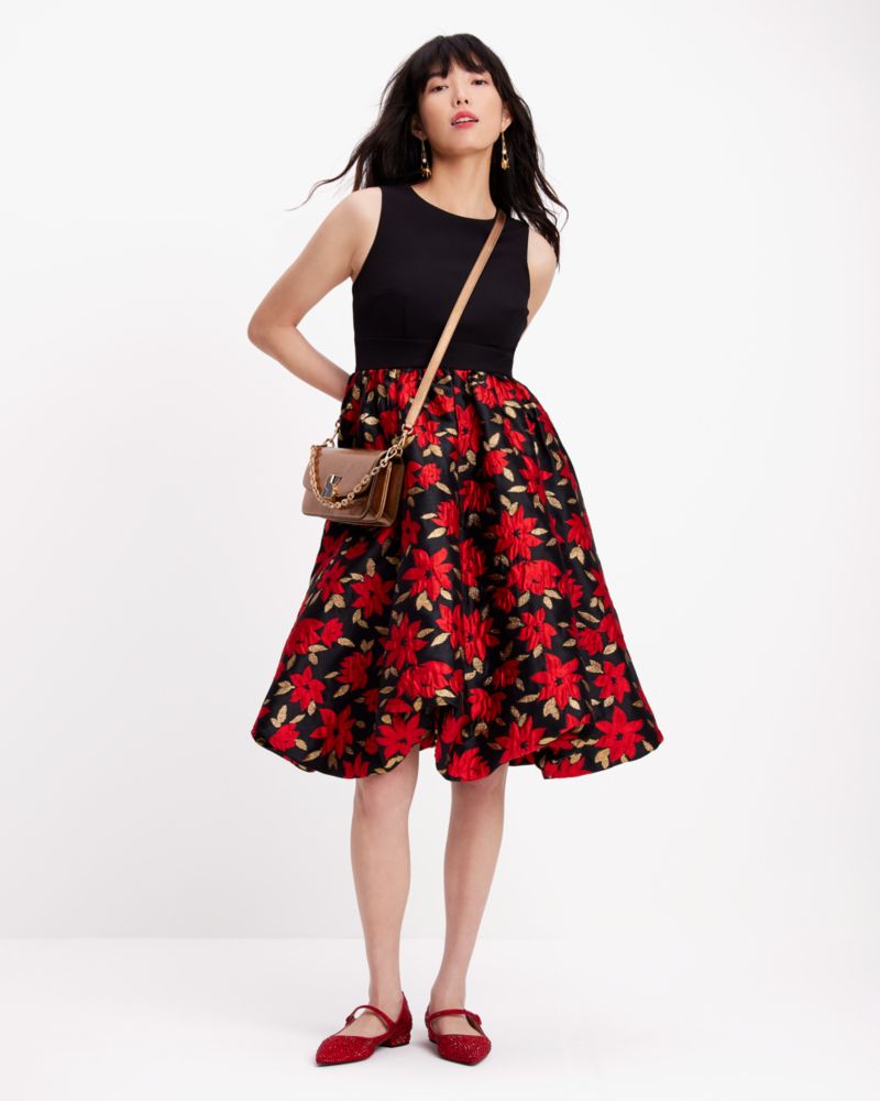 Winter Blooms Brocade Dress