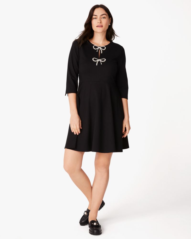 Pearl Bow Ponte Dress
