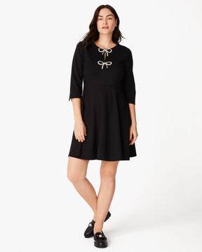 Pearl Bow Ponte Dress