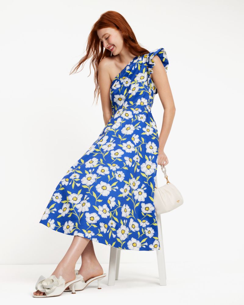 Sunshine Floral One-shoulder Dress