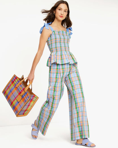 Sunshine Madras Smocked Top