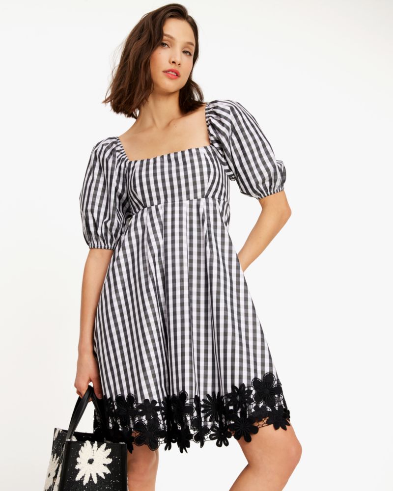 Spring Gingham Puff Sleeve Dress